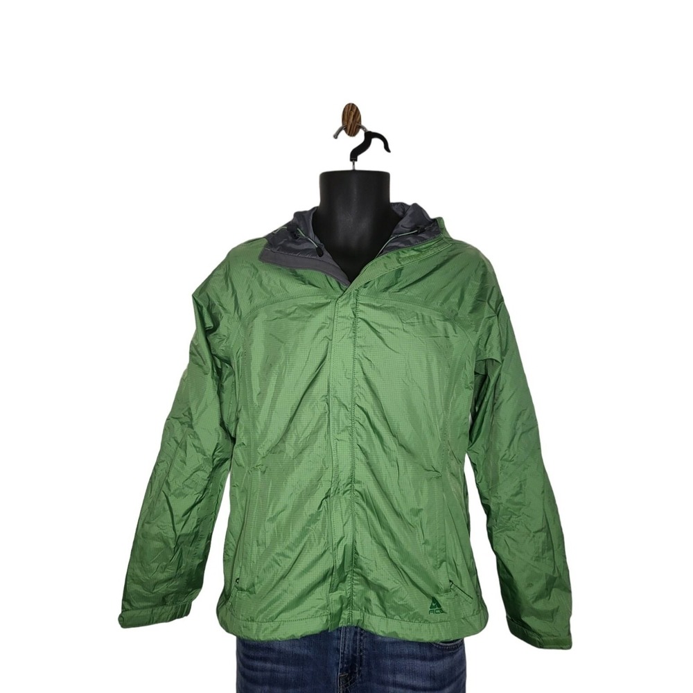 Nike ACG Storm FIT Womens Size S Green Ripstop Hooded Rain Jacket Windbreaker